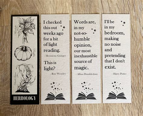 Harry Potter Quote or Herbology bookmark quotation or | Etsy