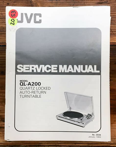 JVC QL-A200 Record Player / Turntable Service Manual *Original ...