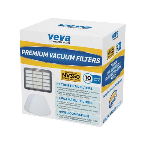 VEVA Complete Premium Vacuum Filter Set Including 2 HEPA, 4 Foam, 4 ...