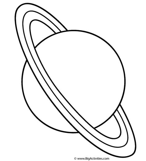 saturn coloring page with the planet in black and white, as well as its ...