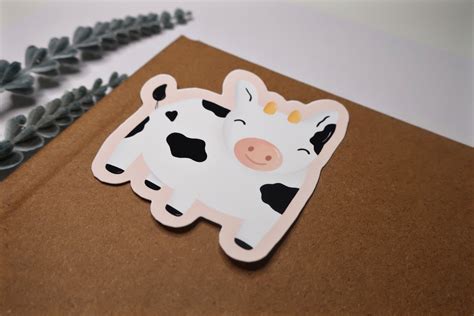 Cute Cow Sticker // Die Cut Sticker Glossy Sticker Matte | Etsy