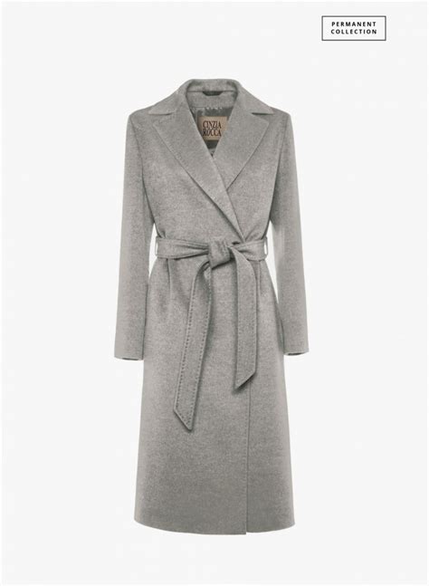 Belted light grey wool coat | Cinzia Rocca