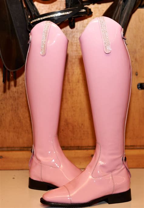 Equestrian Pink leather patent Italian riding boots, Riding Boots ...