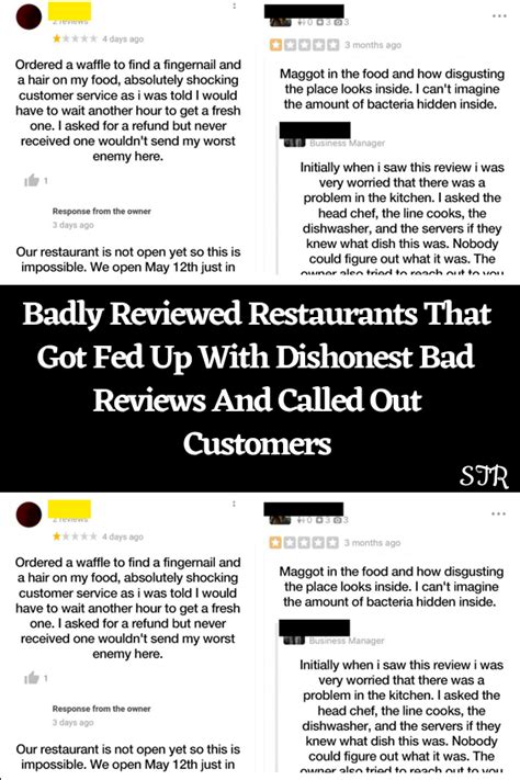 Badly reviewed restaurants that got fed up with dishonest bad reviews ...