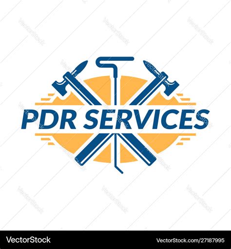 Paintless dent repair logo pdr service Royalty Free Vector