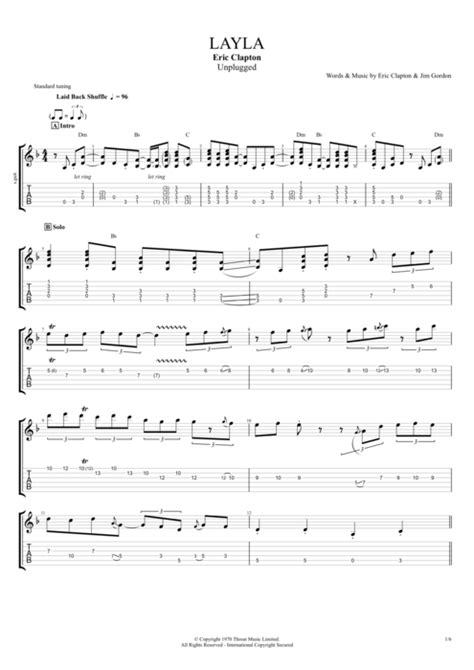 Layla by Eric Clapton - Full Score Guitar Pro Tab | mySongBook.com