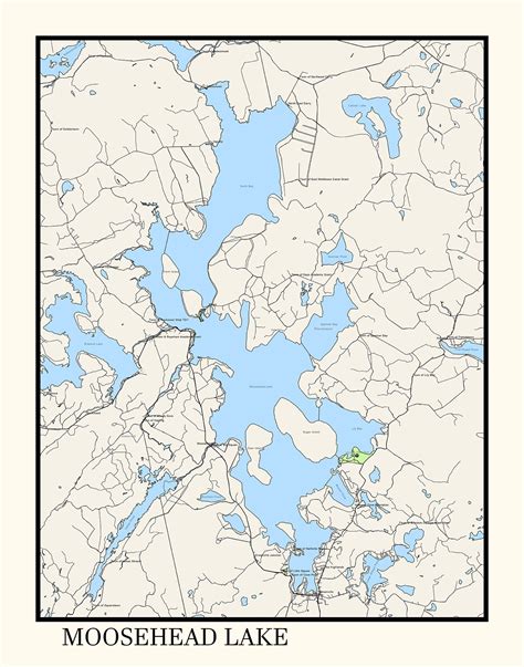 MOOSEHEAD LAKE, Maine - Map Poster