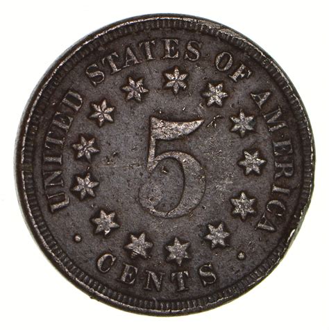 First US Nickel - 1867 - Shield Nickel - US Type Coin - Tough to Find ...