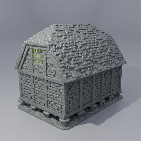 3D file Medieval Granary 28 mm Tabletop Terrain・3D print object to download・Cults