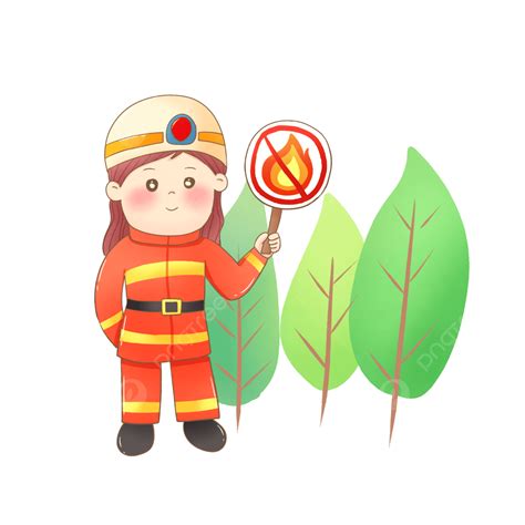 Fire Prevention PNG Picture, Cartoon Fireman Fire Prevention Publicity Illustration, Cartoon ...