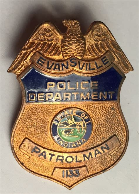 Vintage and Obsolete Evansville Indiana Police Badge | Etsy