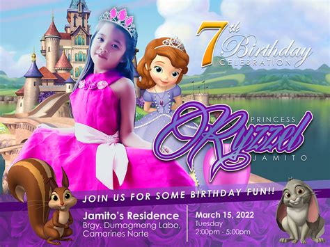 Birthday Invitation Layout ( Sofia the First Concept ) on Behance