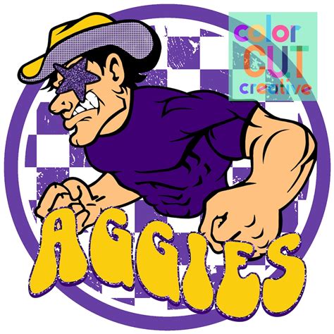 Aggies Preppy Mascot Png Digital Download Purple Gold Checkerboard - Etsy