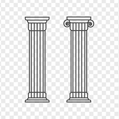 Greek And Roman Pillar Outline Vector Pillar Illustration Architecture ...