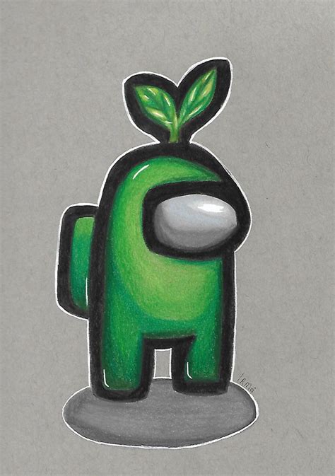 Green among us drawing art Fruit Art Drawings, Disney Art Drawings, Art ...