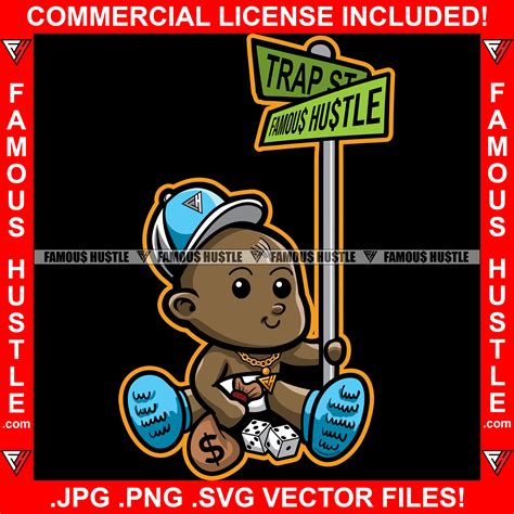 Famous Hustle Gangster Baby In Diaper Holding Street Corner Sign Gold ...