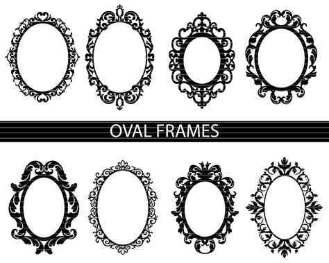 Buy Decorative Oval Frame Svg, Circle Frame, Frame Svg Bundle, Oval Frame, Mirror Frame Svg/ Cut ...