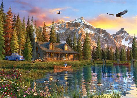 Old Log Cabin Digital Art by Dominic Davison