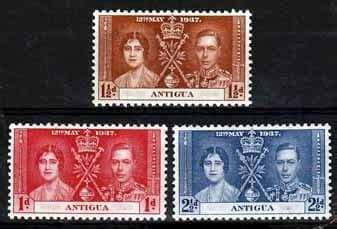 Antigua 1937 King George VI Coronation Stamps