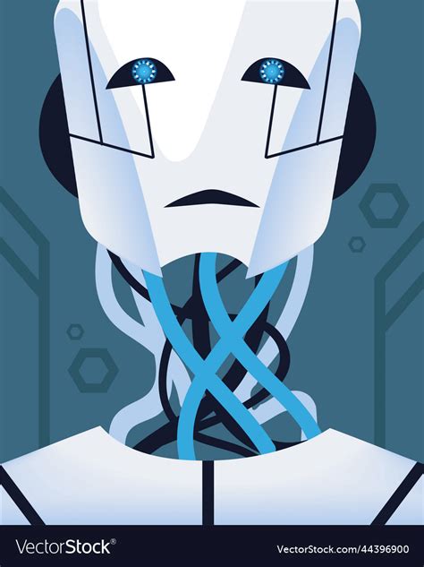 Ai face robot Royalty Free Vector Image - VectorStock