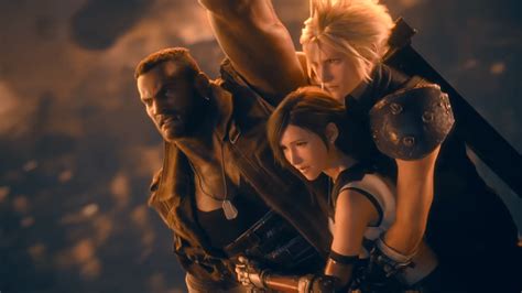 This screenshot of Cloud, Tifa, and Barret from the new trailer came out really clean, perfect ...