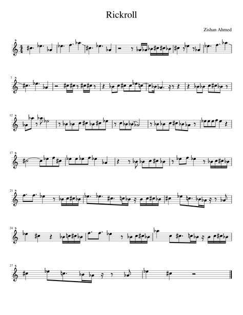 Rickroll (Never Gonna Give You Up) Sheet music for Recorder (Solo) | Musescore.com
