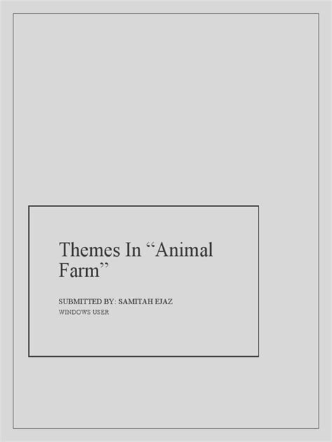 Themes in Animal Farm | PDF