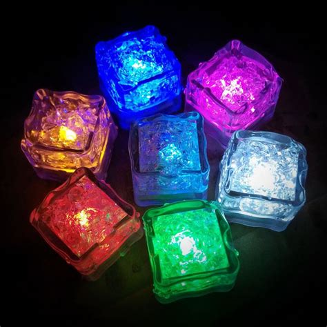 144pcs Liquid Sensitive Luminous Battery Ice Cubes Wedding Party bar ...