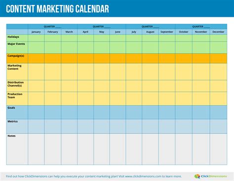 Marketing Calendar Template Free As You Plan And Organize Sales Promotions, Public Relations ...