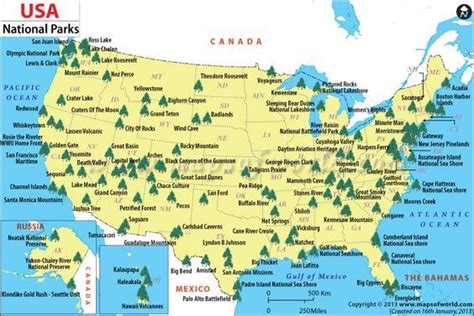 Map Of United States National Parks | Us national parks map, National parks usa, Us national parks