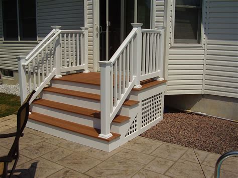 Outdoor Steps on Porch with Railing Backyard NJ Carl's Fencing, Decking and Home Improvements ...