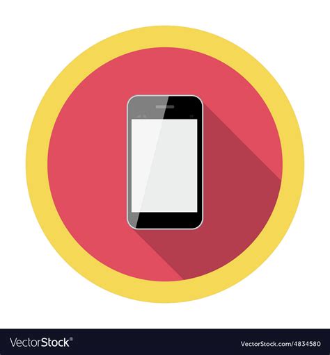 Mobile Phone Flat Icon with Long Shadow Royalty Free Vector