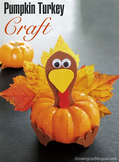 Pumpkin Turkey Thanksgiving Craft for Kids - Growing Up Bilingual