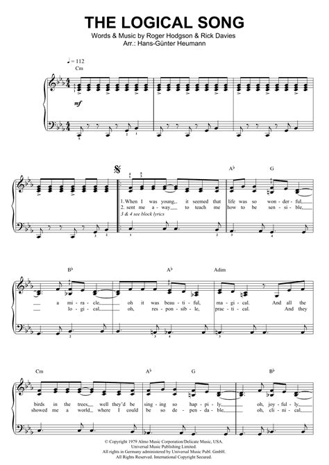 Supertramp - The Logical Song sheet music