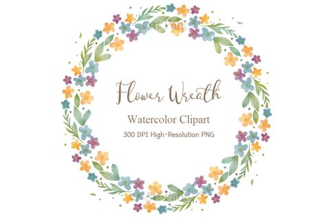 Watercolor Flower Wreath Clipart Graphic by ColorBloomStudio · Creative ...