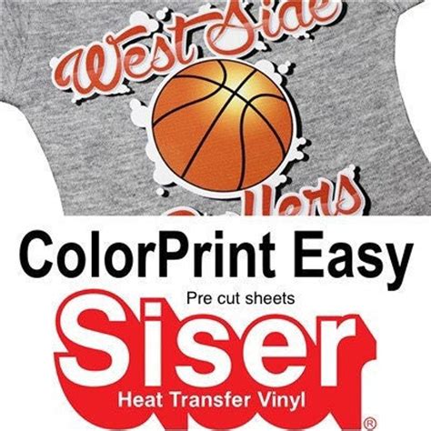 Siser Colorprint Easy HTV Printable Vinyl Pre Cut Sheets 10 Pack or 25 Pack requires Eco-solvent ...