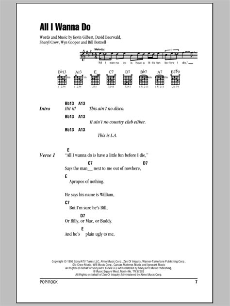 All I Wanna Do by Sheryl Crow Sheet Music for Guitar Chords/Lyrics at ...