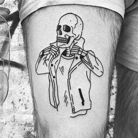 Cool guy skeleton tattoo - Tattoogrid.net