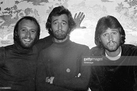 Maurice Gibb, Barry Gibb and Robin Gibb during Bee Gees Interview at ...