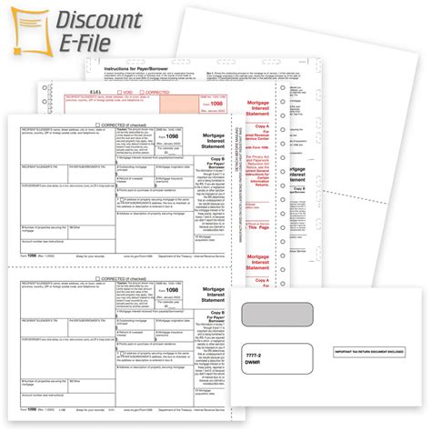 1098 Tax Forms & Envelopes for 2023 - DiscountTaxForms.com