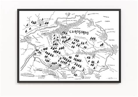 THE CAIRNGORMS Map Print National Park Map Minimalist Map | Etsy