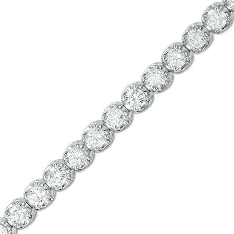 Zales 4 CT. T.W. Diamond Tennis Bracelet in 14K White Gold (H/I1) | White gold diamond bracelet ...