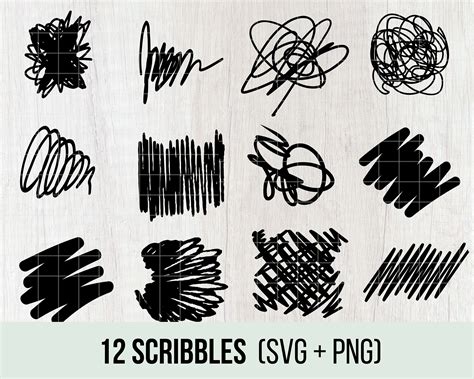 Hand Drawn Scribble Clipart, Doodle, Commercial Use, Digital Download ...