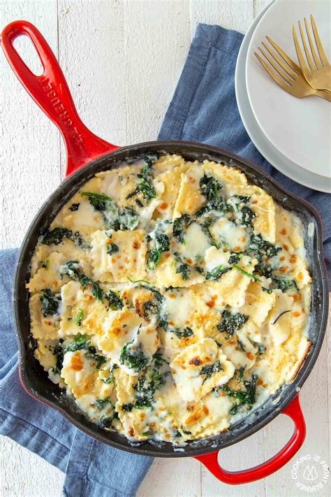 Baked Spinach Ravioli Skillet | Cooking on the Front Burner