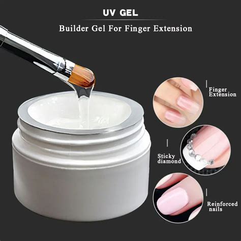 UV Builder Gel For Nail Extension Gels Acrylic UV Builder Crystal Nail Art Extension Tips Pink ...