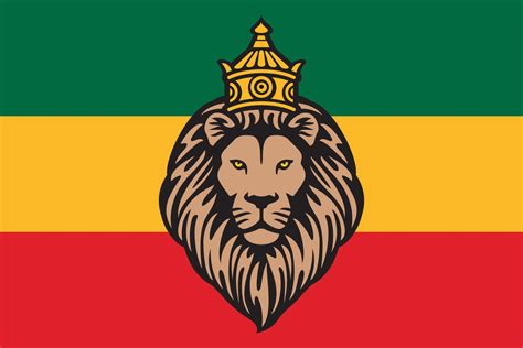 bandera rastafari con el león de judá - fondo reggae 15634835 Vector en Vecteezy