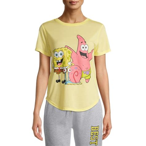 SpongeBob SquarePants Juniors' Graphic T-Shirt - Walmart.com - Walmart.com