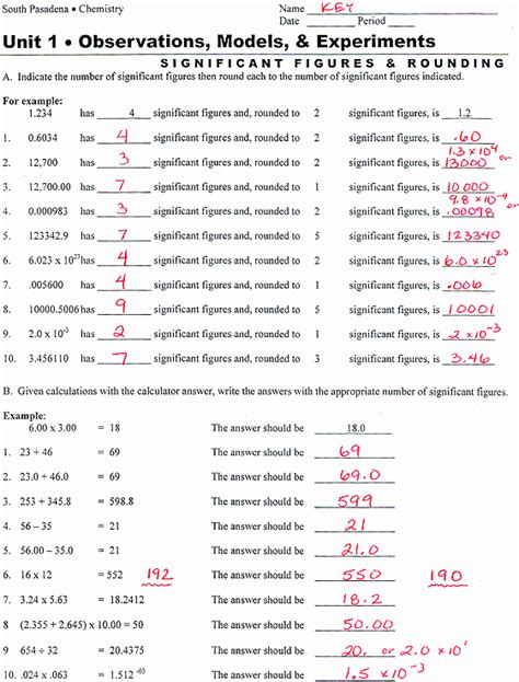 50 Significant Figures Worksheet Answers