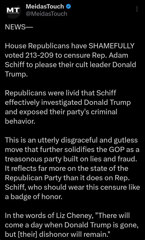 House republicans voted to censure Adam Schiff : r/PoweredPolitic