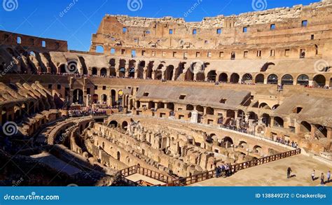 Interior of the Roman Colosseum in Rome, Italy Editorial Photography - Image of arch ...